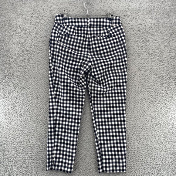 LOFT Pants Womens 4 Julie Riviera Black White Gingham Crop Capri Stretch Skinny - Picture 3 of 12